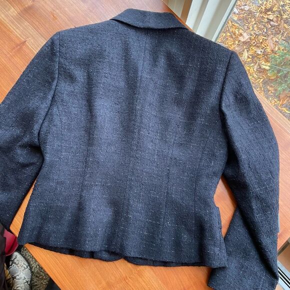 VTG Pendleton Wool Cropped Blazer NWOT Women’s 4 – Black Bow Pockets Jacket - Picture 2 of 6